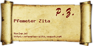 Pfemeter Zita névjegykártya